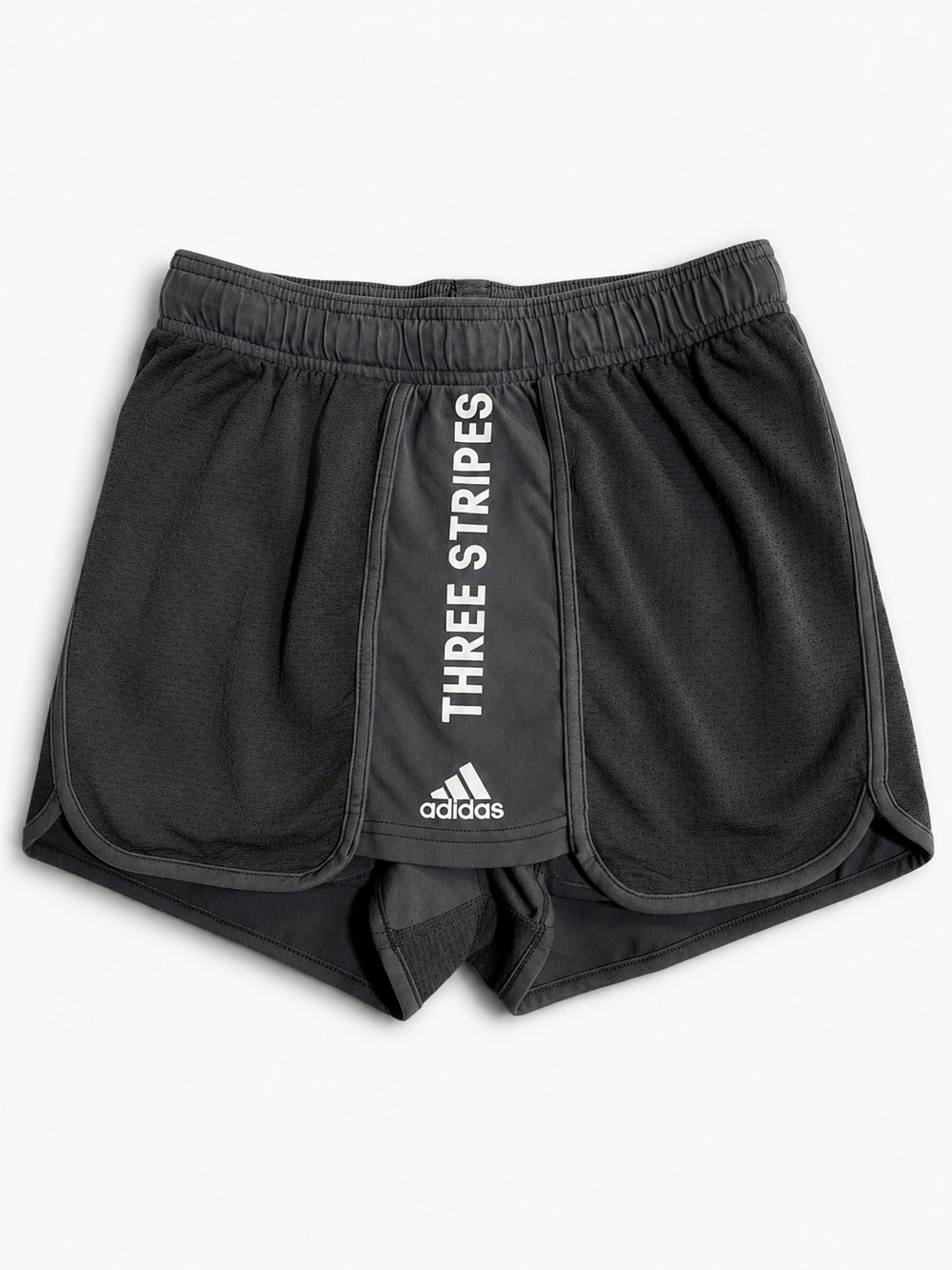 Adidas Three Stripes Women’s Shorts Size S Black Gray Athletic Running Y2K 2018